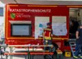 Einsatzkräfte und Fahrzeuge in der Gohrischheide