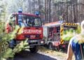 Tanklöschfahrzeuge der Feuerwehr in Halbe