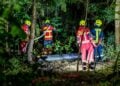 Feuerwehrmann bei den Löscharbeiten in Heidesee