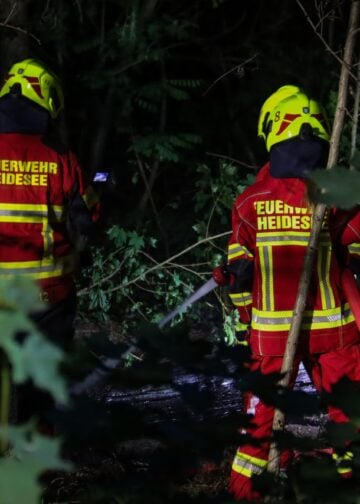 Feuerwehr im Wald bei Friedersdorf