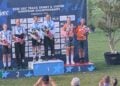 Siegerehrung bei der Steher- und Derny-Europameisterschaft in Pordenone