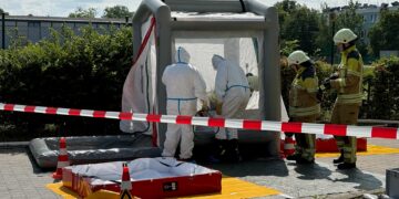 Einsatzübung an der BTU (Bild: © Feuerwehr Cottbus/Chóśebuz)