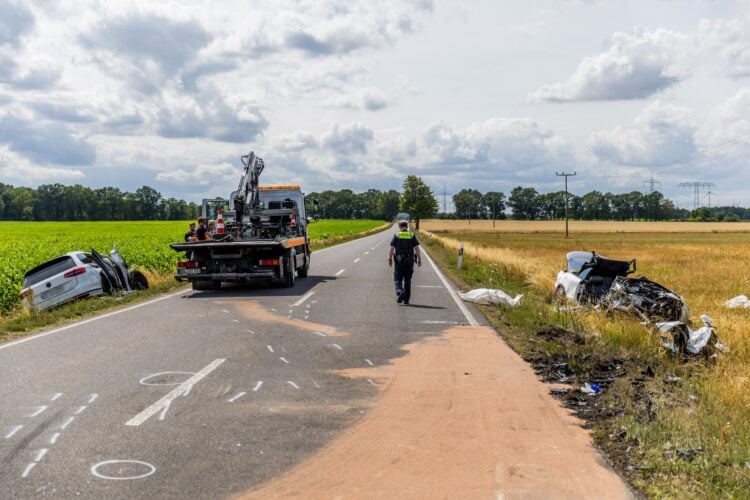 Verkehrsunfall bei Luckau; Brandenburg Media