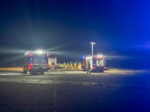 Flächenbrand auf ehemaligem Flugplatzgelände in Cottbus