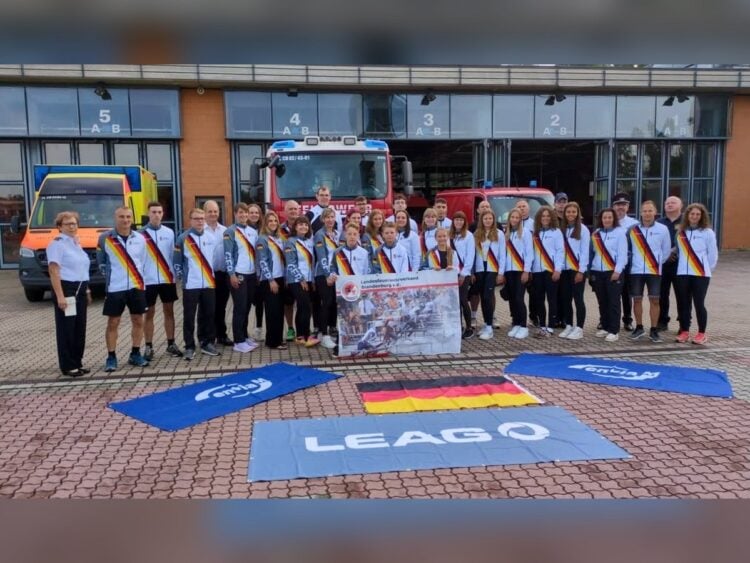 Deutsche Mannschaften vor der Europameisterschaft im Feuerwehrsport in Cottbus verabschiedet