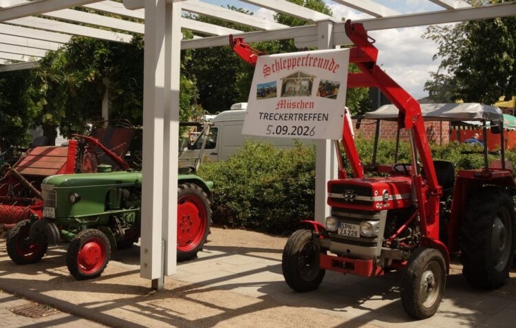 Historische Traktoren bei einer Ausstellung der Mueschener Schlepperfreunde