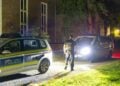 Sichergestellte Glasteile am Einsatzort in Cottbus