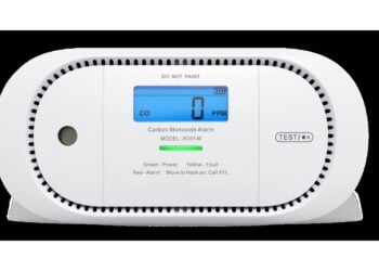 Kohlenmonoxidmelder X-SENSE XC01-M mit Display, das eine Konzentration von 0 ppm anzeigt