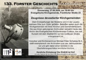 Forster Stammtisch über weggebaggerte Kirchen