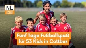 Fünf Tage Fußballspaß: 53 Kids trainierten im eG Wohnen Feriencamp