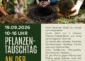 Ankündigungsflyer der ersten Pflanzen-Tausch-Börse an der Sielower Mühle