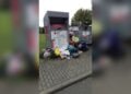Stellfläche, auf der zuvor ein Altkleidercontainer stand