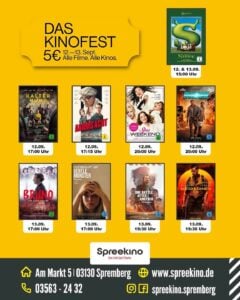 Kinofest im Spreekino Spremberg mit Filmen für 5 Euro