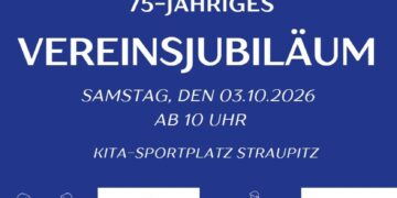 Plakat zum 75-jährigen Jubiläum des SV Blau-Weiß Straupitz