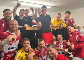 Handballer des LHC Cottbus beim Auswärtsspiel in Ludwigsfelde