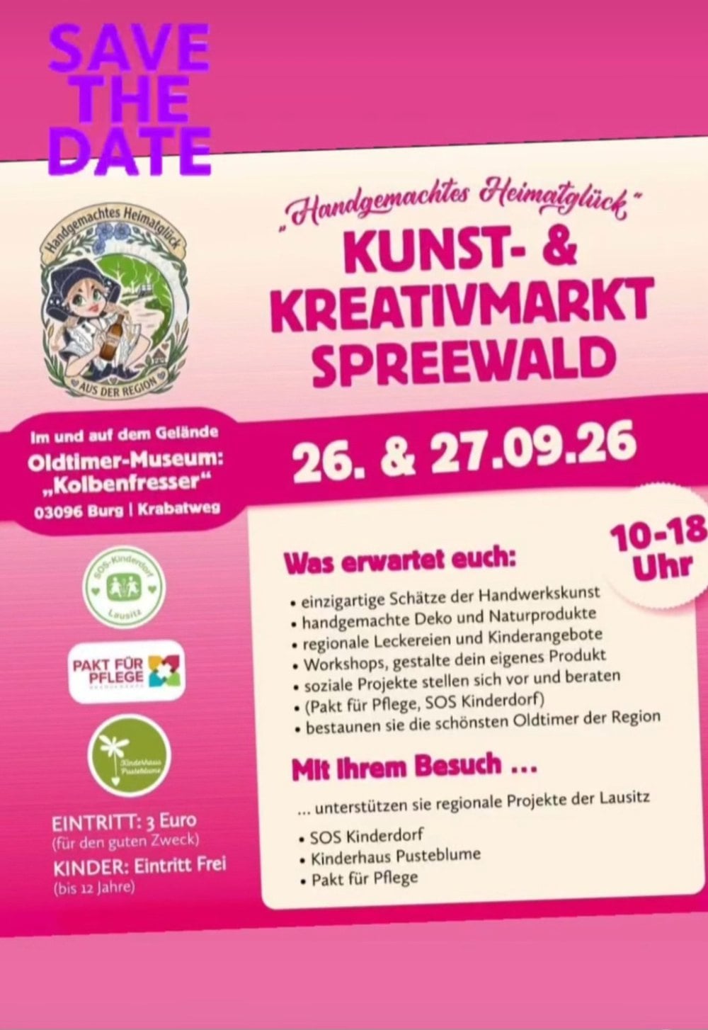 Flyer zum Kreativmarkt in Burg