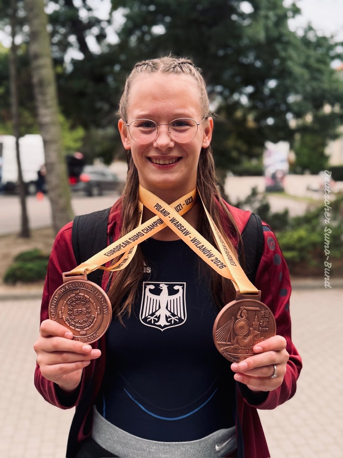 Lucie Fiedler mit ihren beiden Bronzemedaillen
