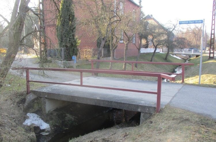 Baustelle am Durchlass in der Friedrich-Ebert-Straße Spremberg