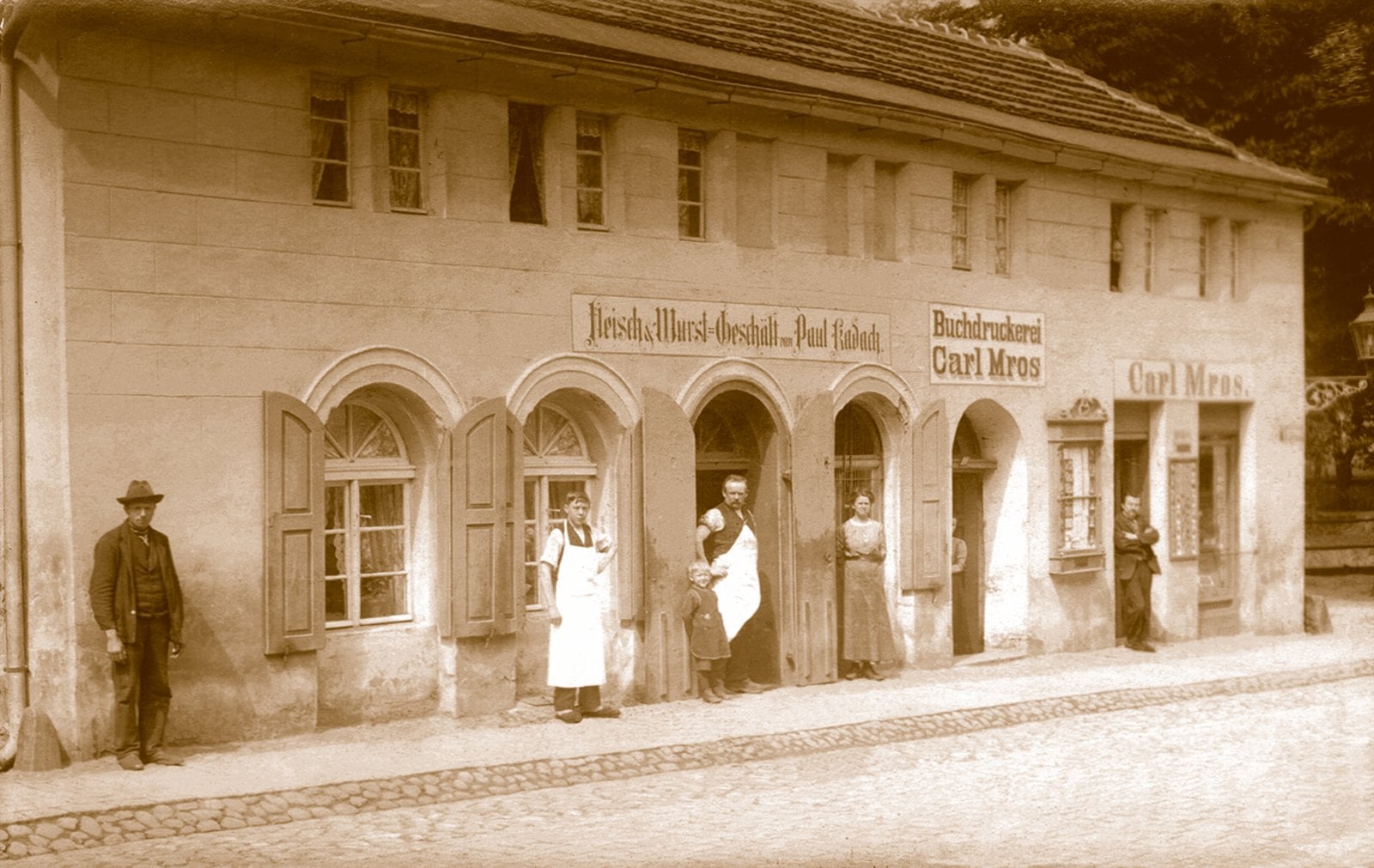 Historisches Foto des Fleisch- und Wurstgeschäfts in der Georgenstraße
