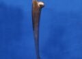 Bronzeskulptur des Max-Grünebaum-Preises vor blauem Hintergrund
