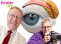 Collage mit Dr. Christian Wolfram, Ralf Schuster mit Kamera und einem großen Augenmodell