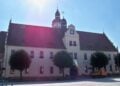 Das Rathaus von Herzberg (Elster) am Marktplatz