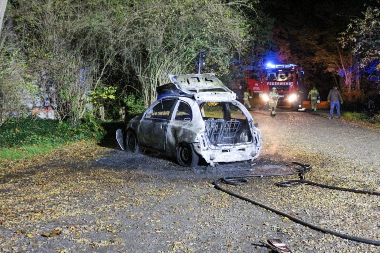 Feuerwehreinsatz am Parkplatz des Madlower Badesees in Cottbus