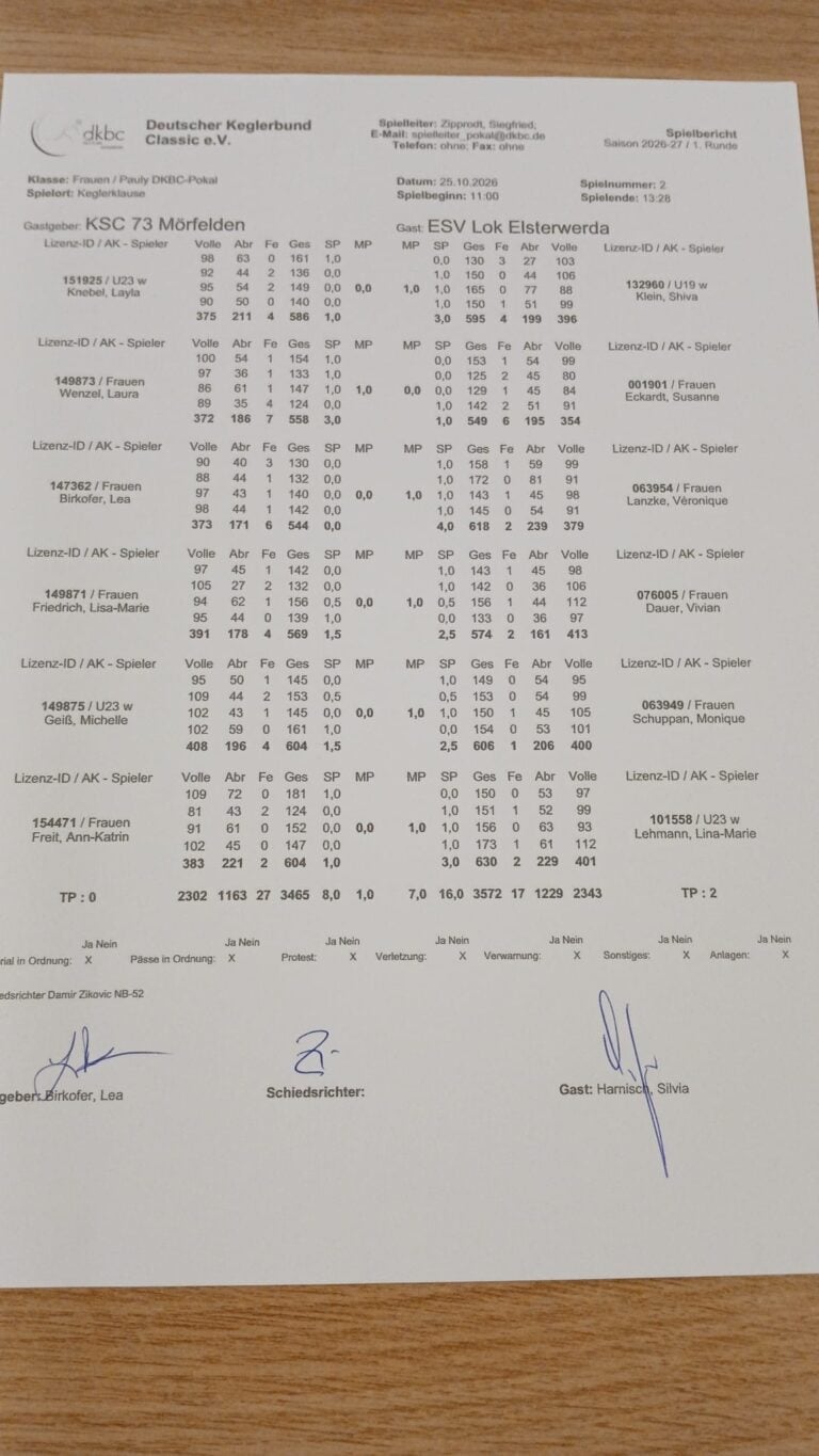 Keglerinnen ESV Lok Elsterwerda in Mörfelden