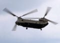 Der mittlere Transporthubschrauber CH-47 Chinook des Joint Helicopter Command der Royal Army (UK) bei der Flugvorführung im Rahmen der ILA 2016 auf dem Flughafen Berlin-Schönefeld, am 02.06.2016.
©Bundeswehr/Carsten Vennemann