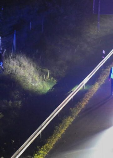 Polizei sichert die A13 bei Groß Köris